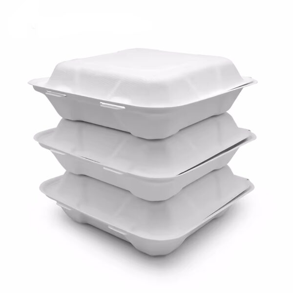 Biodegradable Food Containers - 1 Compartment White